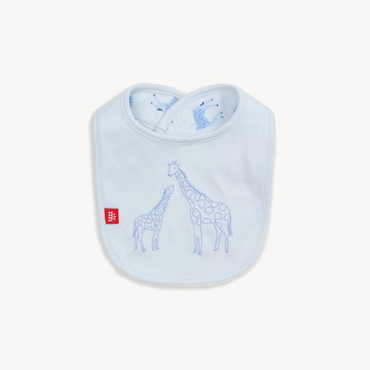 Magnetic Reversible Bib Blue Jolie Giraffe - Magnetic Me