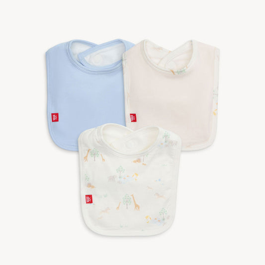 Magnetic Bib 3-Pack white serene safari - Magnetic Me